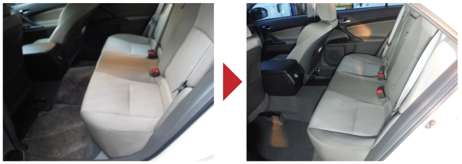 シートの洗浄（リンスクリーナーにて）-派遣・出張専門の車内クリーニング