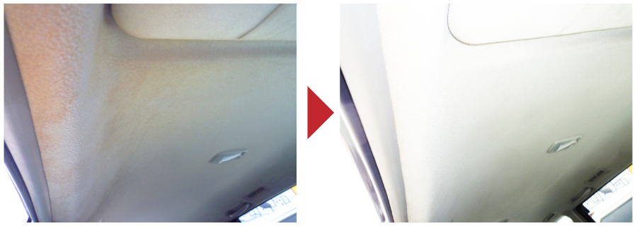 天井クリーニング（シミ取り）-派遣・出張専門の車内クリーニング