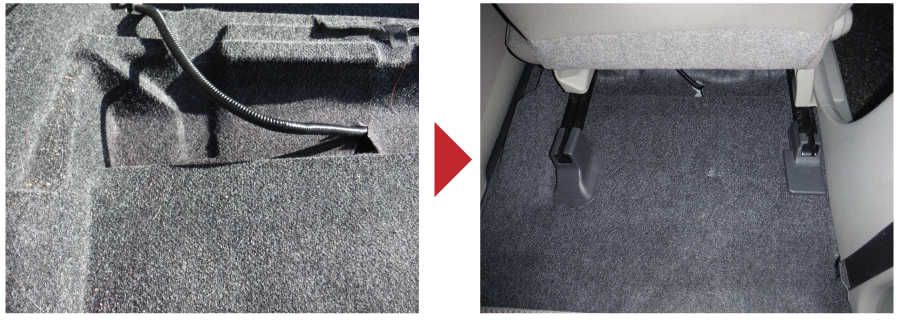 フロアカーペットの清掃-派遣・出張専門の車内クリーニング